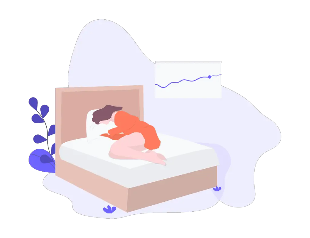 Cartoon sleeping in bed